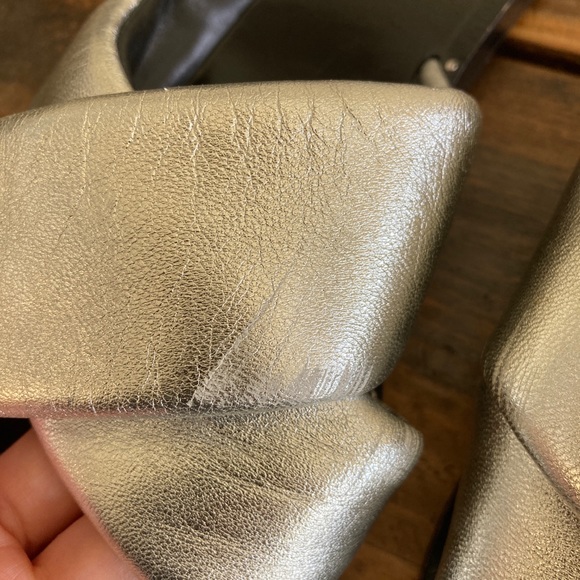 rag & bone keaton slide size 6. Silver leather sandals. - Picture 4 of 7